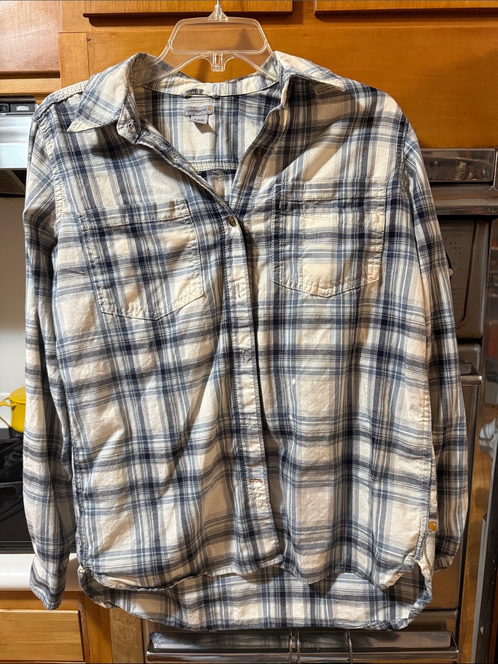 Carhartt Blue and Cream Shirt